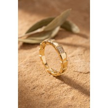Rafiel Gold Renk Yılan Model Zirkon Taşlı Kadın Yüzük