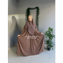 Yüsra Collection Tesettür Ayrobin Elbise ve Kısa Boy 3 Katlı Sufle 2'li Takım