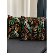Eys Dijital Baskılı Çift Taraflı Pamuklu Kırlent Kılıfı – Gizli Fermuarlı, Astarlı (45×45 Cm) 2'li Set