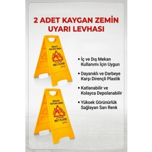 Primeaks 2'li Kaygan Zemin Uyarı Levhası / Katlanabilir Çift Taraflı Temizlik