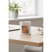 St. Morritz Boho Floral Fall Pumpkin Baskılı Seramik Kapaklı Kokusuz Küllük