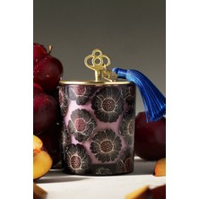Anthropologie Amelie Vanilla & Dark Plum Kapaklı Cam Mum 50 Saat