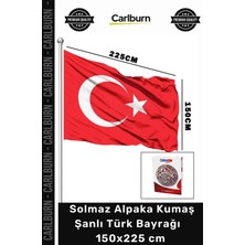 Carlburn #şanlıbayrak Kaliteli Dış Mekan Solmaz 150X225 cm Alpaka Kumaş Ay Yıldızlı Şanlı Türk Bayrağı