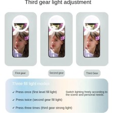 Concord LED Selfie Işığı 3 Kademeli Güçlü Işık Yeni Nesil Type-C Şarjlı Tüm Telefonlara Uyumlu Kamera Dolgu Işığı