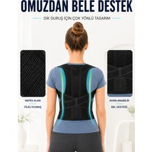 Soontech Dik Duruş Korsesi Fileli Sırt ve Bel Destekli Ayarlanabilir Omuz Destek Korsesi