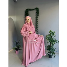 Yüsra Collection Tesettür Ayrobin Elbise ve Kısa Boy 3 Katlı Sufle 2'li Takım