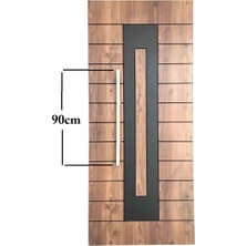 St. Morritz Çelik Kapı Çekme Kolu Tutma Kolu Kare Model Renk Saten (Gümüş Gri) 90CM