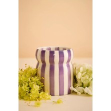 Anthropologie Paddywax Cabana Waikiki Waters Çizgili Seramik Mum