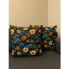 Eys Dijital Baskılı Çift Taraflı Pamuklu Kırlent Kılıfı – Gizli Fermuarlı, Astarlı (45×45 Cm) 2'li Set