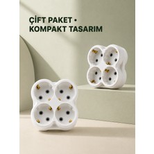 Soontech 4’lü Priz Çoğaltıcı 2 Adet Set Kablosuz Duvar Tipi Priz Çoklayıcı Adaptör