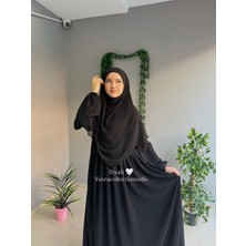 Yüsra Collection Tesettür Ayrobin Elbise ve Kısa Boy 3 Katlı Sufle 2'li Takım