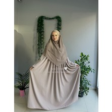 Yüsra Collection Tesettür Ayrobin Elbise ve Kısa Boy 3 Katlı Sufle 2'li Takım