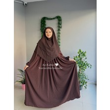 Yüsra Collection Tesettür Ayrobin Elbise ve Kısa Boy 3 Katlı Sufle 2'li Takım