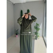 Yüsra Collection Tesettür Ayrobin Elbise ve Kısa Boy 3 Katlı Sufle 2'li Takım