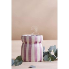 Anthropologie Paddywax Cabana Grecian Sand Çizgili Seramik Mum 184 G
