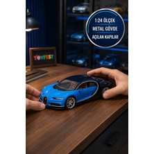 Toyfest Maisto Bugatti Chiron 1:24 Metal Model Araba Açılan Kapılı Diecast Koleksiyonluk Oyuncak 20 cm