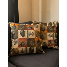 Eys Dijital Baskılı Çift Taraflı Pamuklu Kırlent Kılıfı – Gizli Fermuarlı, Astarlı (45×45 Cm) 2'li Set