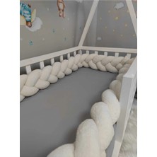 St. Morritz 500 cm 3 Lü Örgü Koruma Modeli Yeni Nesil Peluş Kumaş (90X190 Montessori Yatak Için)
