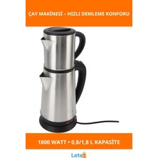 St. Morritz Paslanmaz Çelik 1800W Elektrikli Çay Makinesi 1.8l Kapasite
