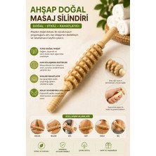 St. Morritz Ahşap Masaj Roller Silindiri Merdanesi Çubuğu Doğal Vücut Masaj Aleti Ayak Sağlık Masaj Rahatlatıcı Masaj Roller