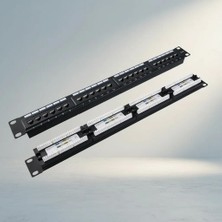 Uravas Store Cat6 24 Port Keystone Patch Panel 19 Inç 1u Metal Gövde Siyah
