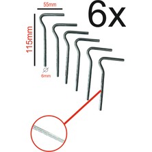 NLDN Tırtıklı Form 6-12-100-250 Adet Galvaniz Kaplama Çadır Kazığı 115 mm Bükülmeye Karşı Dayanıklı Aksesuar Saplama