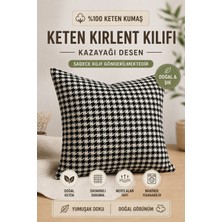 Siyah Beyaz Kazayağı Desen Kırlent Kılıfı
