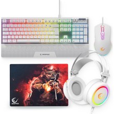 Rampage Carbon 4lü Set Stormy Kulaklık SMX-G68 Mouse 300350 Mousepad Rgb Q Gaming Oyuncu Red Switch  Klavye