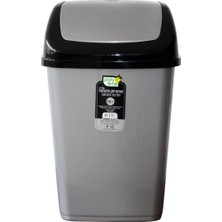 St. Morritz Gri 10 Litre Sallanır Kapaklı Çöp Kovası, Ofis ve Ev Kullanımı