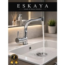 ESHOME Armut Balıksırtı Borulubanyo Lavabo Bataryası Çeşmesi Musluğu Çift Su Girişli