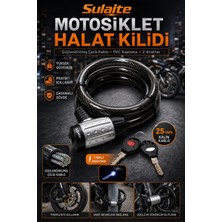 Sulaite Motosiklet Kilidi Çelik Güçlendirilmiş Halat Zincir Kilit 25X200 1.5 Metre