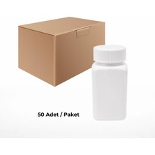 Labbakkal Kare Numune Şişe 150 ml 50 Adet - Bastır Aç Kapaklı Tablet Şişe