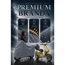 Sulaite Motosiklet Brandası Vespa Gts Motor Brandası Su Geçirmez Uv Koruma Kalın Kumaş Motor Örtüsü Gri