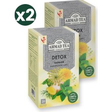 Ahmad Tea Detox Tea 20\'li Paket 2\'li Ekonomik Paket – Toplam 40 Poşet Çay