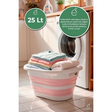 Evonita Katlanabilir Çamaşır Leğeni 25 Lt Akordiyon Sepet Yer Kaplamaz Katlanır Banyo Organizer