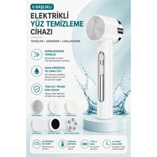 Kılıforyum 6 Başlıklı Elektrikli Yüz Temizleme ve Bakım Cihazı – 15 Kademeli Hız, 1000MAH Batarya, Type-C Şarjlı
