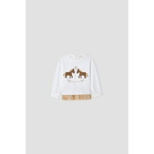 B&G Kız Bebek Ekru Tshirt
