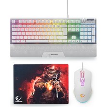Rampage Carbon 3lü Set  SMX-G68 Mouse 300350 Mousepad Rgb Q Gaming Oyuncu Red Switch  Klavye