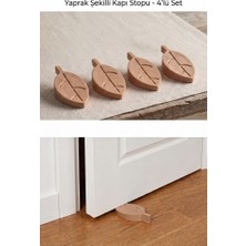 Tiesa Home 4'lü Slikon Kapı Altlığı Altı Stoperi Durdurucu Takozu Kahverengi Yaprak Modeli