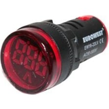 St. Morritz 22MM 24-550V Ledli Voltmetre Kırmızı