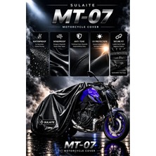 Sulaite Motosiklet Brandası Yamaha Mt-07 Motor Brandası Su Geçirmez Uv Koruma Kalın Kumaş Motor Örtüsü Siyah