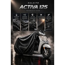 Sulaite Motosiklet Brandası Honda Activa Motor Brandası Su Geçirmez Uv Koruma Kalın Kumaş Motor Örtüsü Siyah