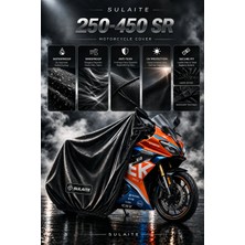 Sulaite Motosiklet Brandası Cf Moto Sr 250 - 450 Su Geçirmez Uv Koruma Kalın Kumaş Motor Örtüsü Siyah