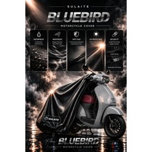 Sulaite Motosiklet Brandası Kuba Bluebird Motor Brandası Su Geçirmez Koruma Kalın Kumaş Motor Örtüsü Siyah