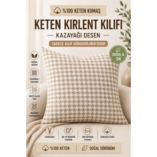 Krem Kazayağı Desen Kırlent Kılıfı