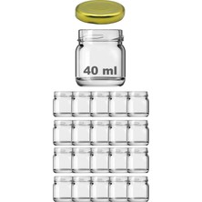 St. Morritz 20 Adet Mini-Küçük Cam Kavanoz Numune, Mama, Düğün ve Kına Şekerleme Kavanozu 40ML.