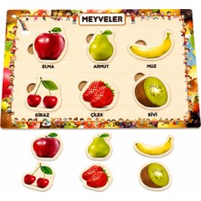 W-Design Eva Eğitici Bul Tak Puzzle Meyveler Montessori Zeka ve Motor Beceri Geliştirici Oyuncak
