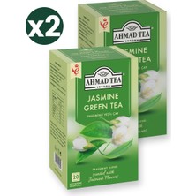 Ahmad Tea Yasemin Aromalı Yeşil Çay 20\'li Bardak Poşet 2\'li Ekonomik Paket – Toplam 40 Poşet Çay
