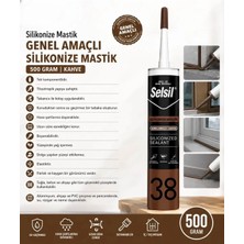 Selsil Genel Amaçlı 500 Gram Pencere Kapı Sızdırmazlık Kahve Silikonize Mastik Genel Amaçlı Kahverengi