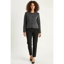 Efnaz Style Kadın Cepli Antrasit Hırka